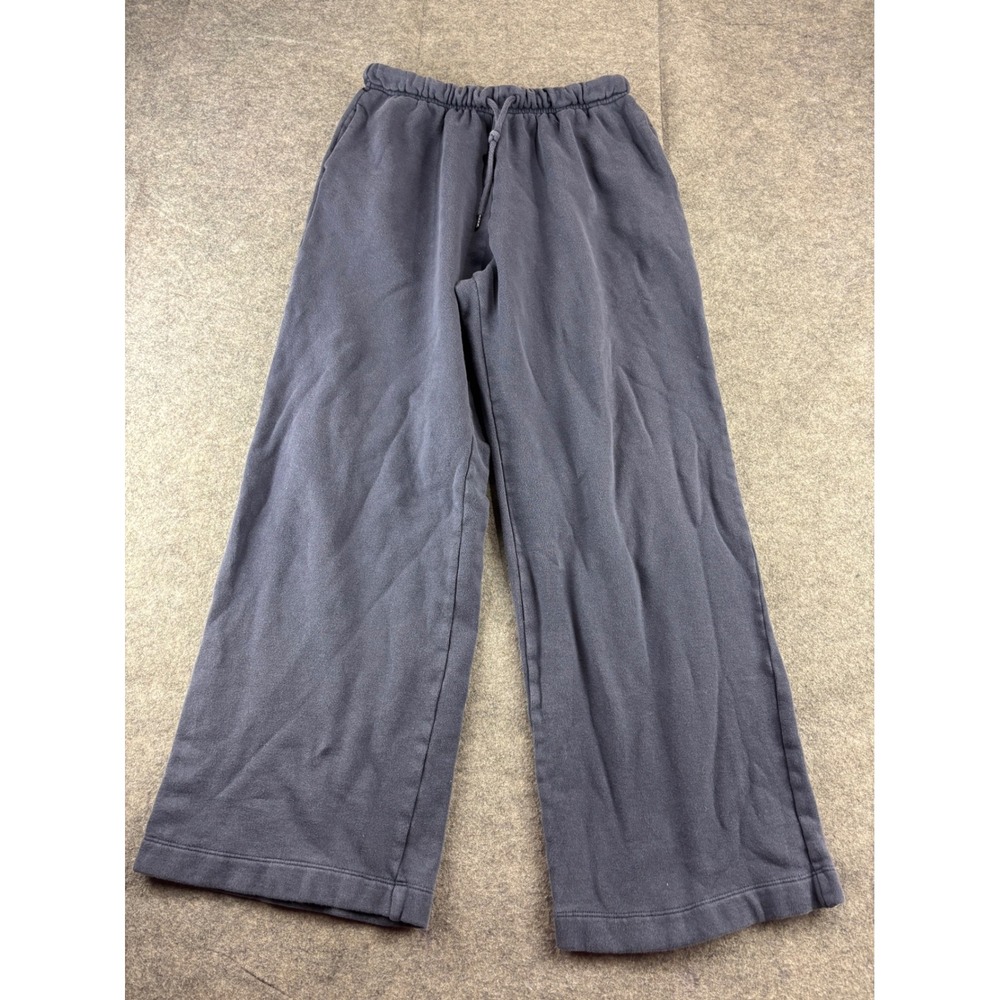 Old Navy Womens XS Wide Leg Sweatpants Navy Blue Fleece Lounge Pants Drawstring‎